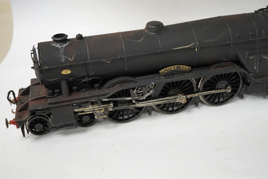 An 0 gauge scratch built model railway locomotive by John Worsley, a London & North Eastern Railway class A3 4-6-2, Flying Fox 106, a highly detailed model in brass, white metal and plasticard, with opening smoke box doo
